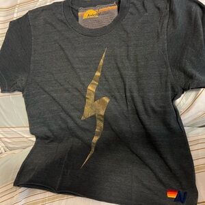 Aviator Nation Charcoal Lightning Bolt Tee